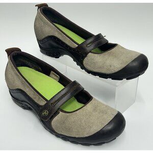 Merrell Women's Plaza Bandeau US 9 Dark Taupe Suede Leather Mary Jane Shoes